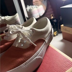 Vans Era Platform in White and Pink